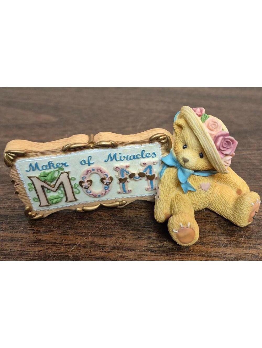 Cherished Teddies Mom 'Maker of Miracles' Desk Plaque Figurine